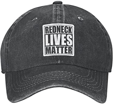 Lsjuee Redneck Lives Matter Unisex Cowboyhut Baseballkappen Verstellbare Sport Golf Denim Casquette Cap Schwarz