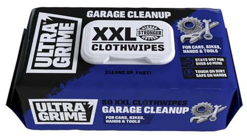 UltraGrime Garage XXL Wipes Heavy Duty 80 Thick Big Wipes - Multi Purpose Wipes & Pet Cleaning Wet Wipes 80 Thick Wipes - Pet Wipes Dog Cleaning Wipes - Cat Wipes