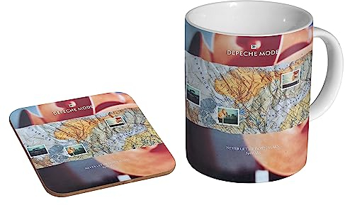 glades Depeche Mode Never Let Me Down Again – Keramik Kaffeetasse + Untersetzer Geschenkset