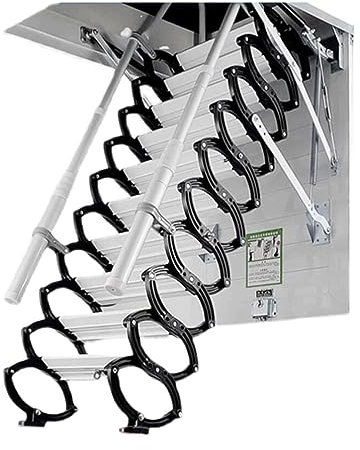 PZEOB Dachbodenleiter, Fernbedienung, Dachbodenleiter, Titan-Magnesium-Legierung, Dachbodentreppe, rutschfeste, klappbare Dachbodentreppe für den Innenbereich