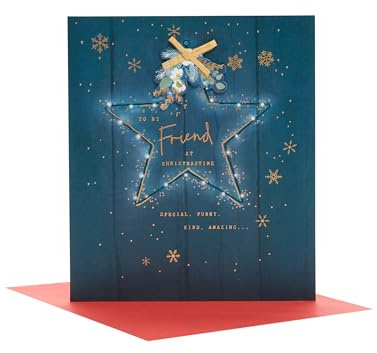 UK Greetings Weihnachtskarte für Freunde – Stern-Design