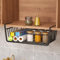 Hängekorb Küche, Hängekorb aus Metall, Unter Schrank Lagerung Organizer, Schrankkörbe, Allzweckkorb Aufbewahrungskorb für Schreibtisch, Bad, Vorratskammer, Schwarz, 27 x 25 x 14 cm