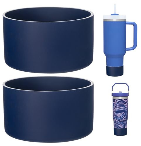LONPARRY Paquete de 2 fundas de silicona para vaso Stanley 40 de 30 onzas Quencher Adventure, protector inferior para Stanley IceFlow Flip 30 de 20 onzas, protector de taza Stanley para Stanley 40 de