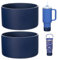 LONPARRY 2-Pack Silicone Boot for Stanley 40 30 oz Quencher Adventure Tumbler, Bottom Protector for Stanley IceFlow Flip 30 20 oz, Stanley Cup Protector for Stanley 40 30 oz Dark Blue