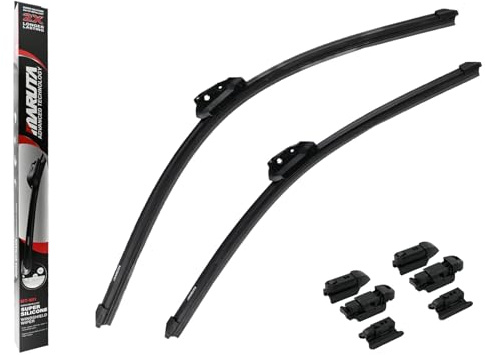 MARUTA Lotus Perl-Effekt Scheibenwischer SET 550 mm / 525 mm (550mm / 530mm) - universal - vorne, Aero-dynamik optimierte Wischerblätter aus exklusiver Silikon/Gummimischung (made in Japan)
