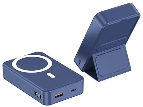 Mag-safe Power Bank 20000mah Wireless Power Bank Fast Charging 22.5W Portable Charger - 15W Wireless Charge Battery Pack - Power Bank (Blue)