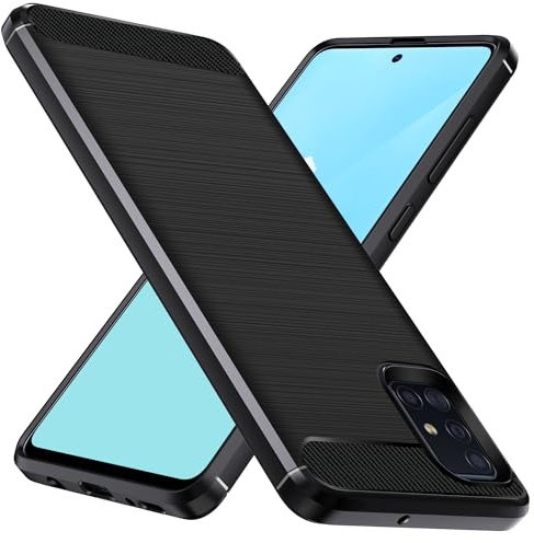 ivoler Silikon Hülle für Samsung Galaxy A51 4G, [Militärischer Schutz] Stoßfest Handyhülle, Dünne Weiche Flexible TPU Kratzfest Schutzhülle Anti-Fingerabdruck Case Cover, Schwarz