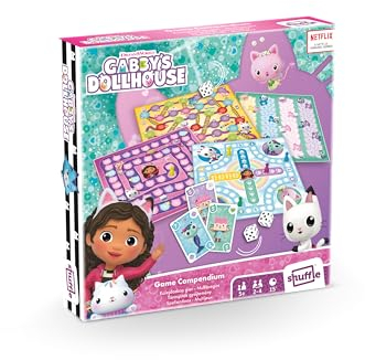 Shuffle – Multijeux Gabby et la Maison Magique – Jeux Traditionnels - Jeu de société Enfant/Famille – à partir de 5 Ans – De 2 à 4 Joueurs, Gris