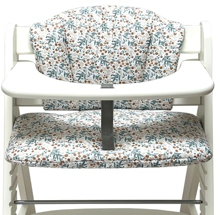Blausberg Baby - Sitzkissen Set Hauck Alpha, Beta Polster Zubehör Hochstuhl - 2-teilige Sitzauflage 100% Baumwolle, Oeko-TEX Standard 100 - Made in Germany Blumenwiese Blau