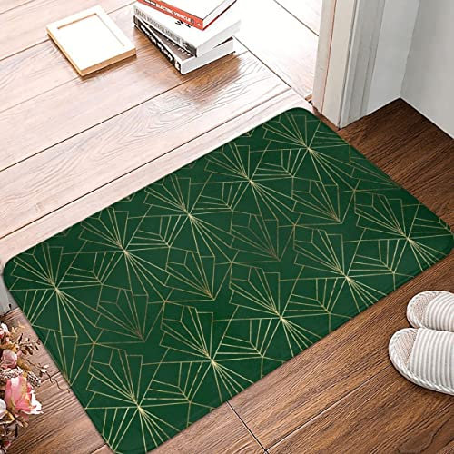 Mats 40X60Cm Art Deco In Emerald Green Welcome Door Mat Dirt Trapper Doormat Non-Slip Door Mats For Bathroom Home Garden