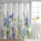 HOMEWINS Duschvorhang 180x200 cm Polyester Textil mit Muster, Waschbar und Schimmelresistant, Wasserdicht und Schnell Trocknend, Badevorhang mit 12 Duschvorhangringe - Schwertlilie