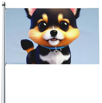 Flagge 90 x 152 cm Banner Dekoration Outdoor Flagge Karte Liebe Fancy Puppy Flagge 200D schwere Willkommensflaggen Polyester Banner Hof große Flaggen für Innen- und Außendekoration