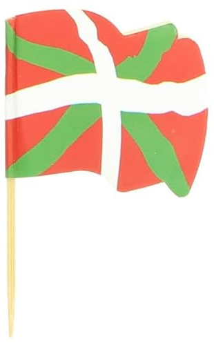 Monouso | 144 Pinchos de Bambú Bandera Euskadi 6,5cm, Palillos de Bambú, Cócteles, Aperitivos, Brochetas Bambú, Fiestas, Caterings, Bodas