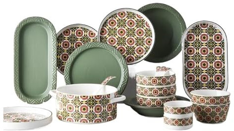 LSYHHXC Service de Table en céramique, ustensiles de Cuisine, récipient for Aliments, cuillère à Soupe, Assiette à Poisson européenne, Usage Familial et Restaurant, Service à café(Model L)