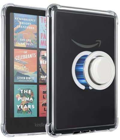 CoBak Magnetic Clear Case for 7 Kindle Paperwhite 12th 2024 and Colorsoft - Compatible with iPhone MagSafe, for PopSockets Grips, for Belkin/Anker Wireless Charging Pads and Magnetic Stand, White