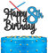 Cartoon Sword Happy 8th Birthday Cake Topper - Space Film Movies Black Glitter Cake Topper - Light Sword For Boys 8 Years Old Birthday Party Decorations