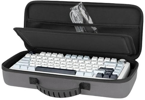 amangul 75% Mechanical Keyboards Case Hard Shell Travel Bag For 84 Key Gaming Keyboards Protective Storage With Wrist Rest Space