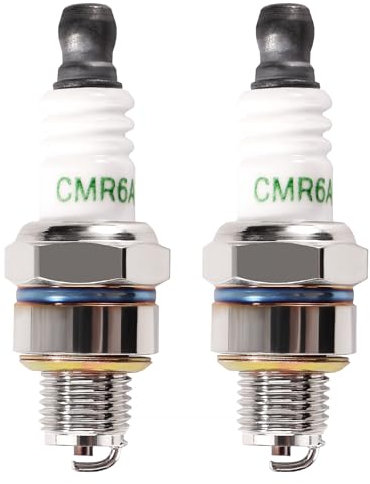 VooGenzek 2 Pezzi CMR6A Candela Sostituzione, CMR6A Candela per Tosaerba, CMR6A Candele di Accensione Sostituire, Candele da 4 Tempi, Compatibile con Champion 978/RY4C RY4CT10
