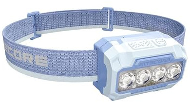 Nitecore Stirnlampe HA23 UHE - 600 Lumen LED Kopf-Lampe, USB-C aufladbares Stirnlicht, 132m Leuchtweite, wasserfest, Outdoor-Notfallleuchte mit Rotlicht (Blau)