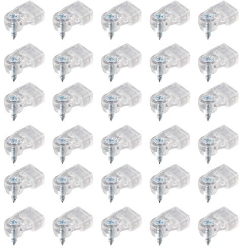 Tinoaly 30pcs Glass Retainer Clips, Plastic Storm Door Glass Retainer Clips with Screws Cabinet Glass Holder Clamp for Fixing Cabinet Doors Windows