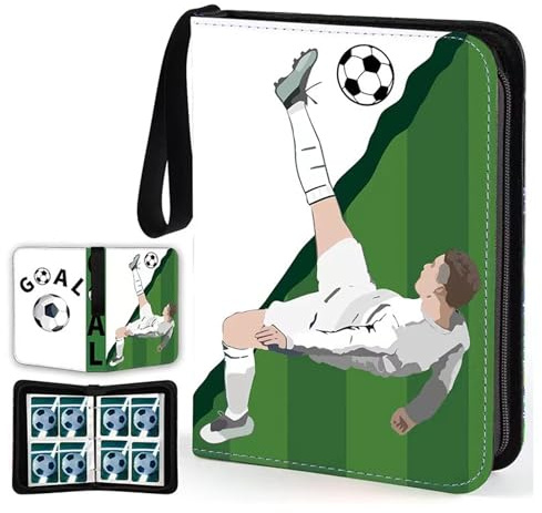 QGK Album Raccoglitore Per Carte, Conserva E Proteggi Le Tue Carte Preferite Raccoglitore Album Carte football, Con 50 Pagine Di Buste 400 Carte Capacità