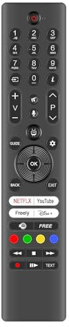 VINABTY Telecomando a sostituzione vocale adatto per TELEFUNKEN/JVC/Vestel/Panasonic Smart TV 30121998 RC45195T-V1