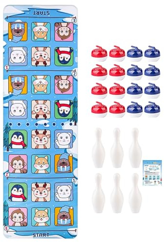 doyandader Tisch Curling Spiel | Eisstockschießen Wettkampf-Set,Tragbares Gesellschaftsspiel Lustiges Spiel für Kinder Erwachsene Fans Schüler Freunde