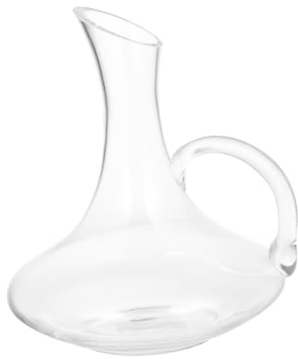 Glasdekanter für Wein mit Griff, Weihnachten Geschenkideen | Kristallglas, Transparente Moderne Form, zum Belüften von Rotwein und Likör bei Dinnerpartys