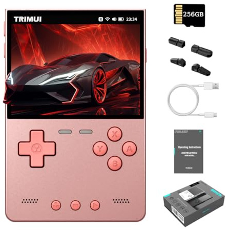 NULA Trimui Brick Hammer Handheld-Spielekonsole Mit 256-GB-TF-Karte, 3,2-Zoll-IPS-Bildschirm, Retro 20+ Emulator, Allwinner A133P, Videospielkonsole, Gaming-Player Linux-System