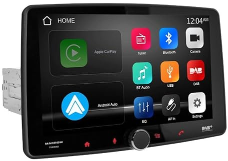MACROM DL903DAB - Digital Media Station con schermo 9, Chassis 1 Din, compatibile con Apple CarPlay & Android Auto