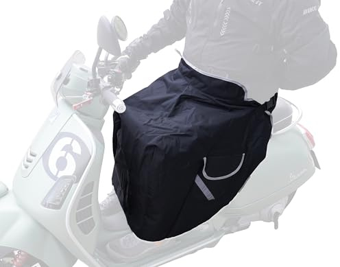 BIKE IT Scooter Waterproof Apron – Windproof Leg Cover with Fleece Lining – Waist Fit Rain Apron for Scooter, Moped & Mobility Scooter