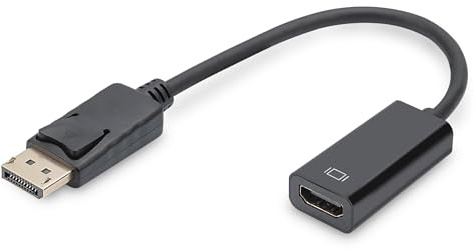 DIGITUS DisplayPort Grafik Adapter, DP zu HDMI Typ A, Full HD 60Hz, 1920 x 1080 Pixel, Blisterverpackung, Schwarz
