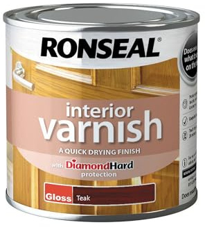 Ronseal RSLINGTE250 250ml Quick Dry Gloss Interior Varnish - Teak