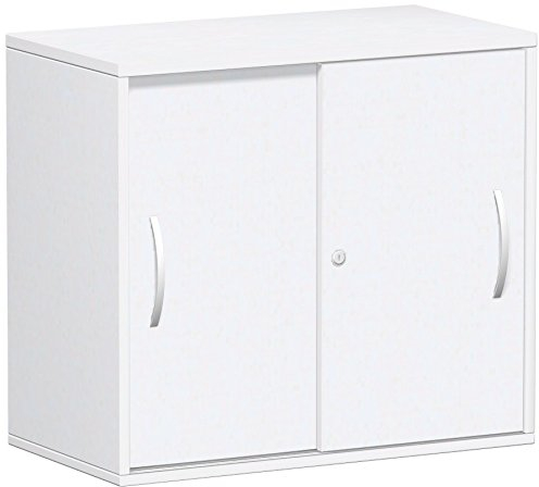 Gera Möbel Schranksystem Flex Anstell-Schiebetürenschrank, Holzdekor, weiß/weiß, 80 x 42.5 x 72 cm