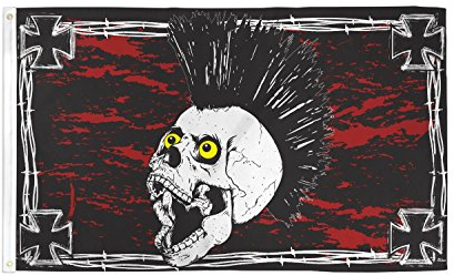 AZ FLAG - Drapeau Tête de mort en fer - 150x90 cm - Drapeau Pirate 100% Polyester Avec Oeillets Métalliques Intégrés - Pavillon 110 g