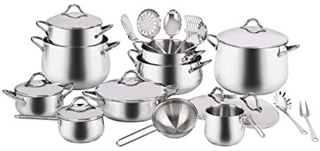 Barazzoni Batteria Mediterranea 24 pezzi - Composizione B - Acciaio Inox 18/10 - Made in Italy
