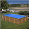 GRE Cubierta Verano Piscina GRE Madera Rectangular O Cuadrada 400 Micrones 400 X 250 cm, Rectangular