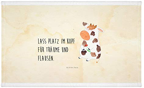 Mr. & Mrs. Panda 50 x 100 Handtuch Kuh - Geschenk, Baby, Träume, Landwirt, Badehandtuch, Bauernhof, Hoftiere, Handtücher, Milchkuh, Kinder,