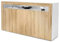 Vladon Sideboard Valencia, Made in Germany, Kommode mit 3 Türen und 1 offenem Fach, Weiß matt/Eiche Natur (155 x 92 x 40 cm)