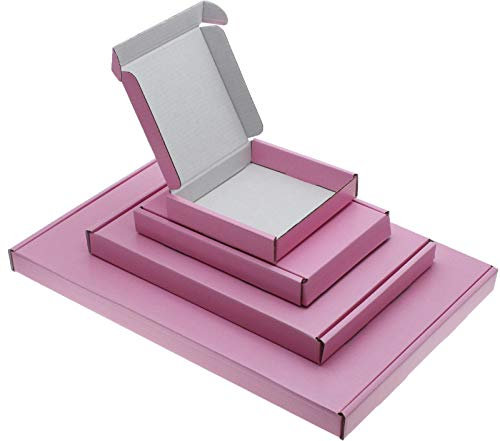 MEG4TEC Pack of 20 Satin Pink C5/A5 Pip Boxes - Large Letter Cardboard Shipping Packaging Boxes (22.5cm x 16cm x 2cm)
