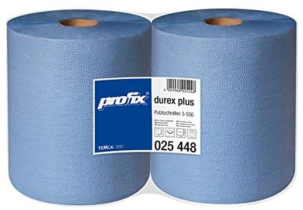 TEMCA Putztuch Putztücher Putztuchrolle Putzpapier Werkstattrolle 36 x 38cm 500 Blatt/Rolle * 3lagig 2 Rollen