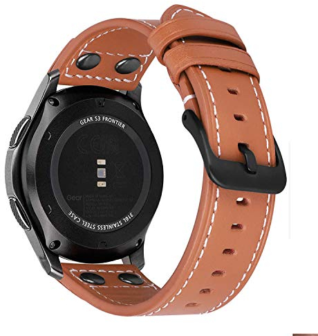 MroTech Bracelet Cuir 22mm Compatible pour Huawei Watch GT/GT2 46mm/GT2 Pro/GT 2e/GT Active/Elegant Bracelets Bande de Montre Remplacement pour Huawei Watch 2 Classic/GT 2 46 mm Band-moderne Marron