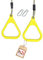 h2i Turnringe aus Kunststoff | Gymnastikringe mit höhenverstellbaren Seilen | inkl. Karabiner | Seilringe für Kinder | Ringe für Schaukel | Indoor & Outdoor | Schaukel Zubehör | gelb