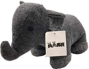 EUROSTYLE Türstopper, dekorativ, für Zuhause oder Büro, mit Sand gefüllt, zum Verriegeln der Tür aus Stoff, ca. 1,50 kg (Art.Vivo Elefant, Grau 1)