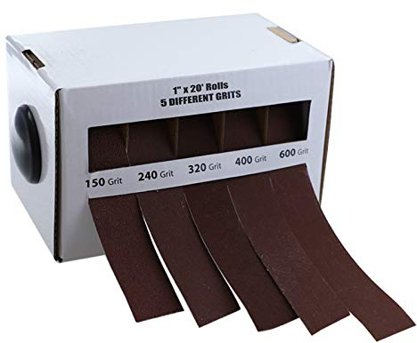 FireAngels 5 Stück/Set 6 m Schleifpapier Schmirgeltuch-Rolle, Körnung 150, 240, 320, 400, 600, Trockenpolierwerkzeug für Metall-Dremel-Holzbearbeitung