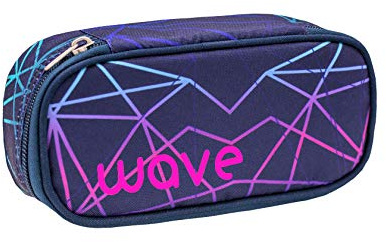 Wave Schlamperbox, Federmäppchen, Schlampermäppchen, Faulenzer Box, Federmappe, Stifte Etui/Lila, Violett/Mädchen, Unisex (335-79 Stripes Purple)