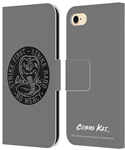 Head Case Designs Offizielle Cobra Kai Strike Logo 2 Grafiken Leder Brieftaschen Handyhülle Hülle Huelle kompatibel mit Apple iPhone 7/8 / SE 2020 & 2022