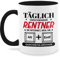 Tasse Tassen 325ml - Täglich verschwinden Rentner im Internet - 325 ml - Schwarz - rente geschenk rentnertasse retirement pc teetasse lustige geschenke ruhestand pensionsgeschenke