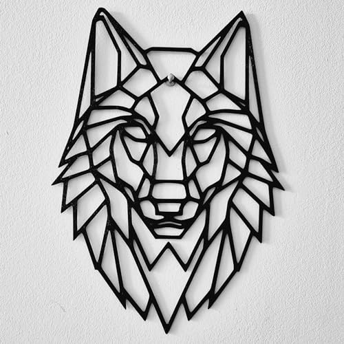 Loup décoration murale | 27 x 19.5cm | couleur noir | Fabriqué en France (plastique eco-responsable)