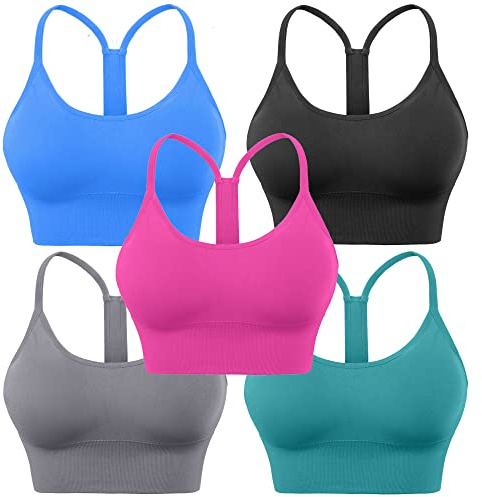 Evercute Soutien-Gorge de Sport rembourré à Bretelles croisées pour Femme, Soutien Moyen, sans Couture, à Fort Impact, pour Yoga, Exercice